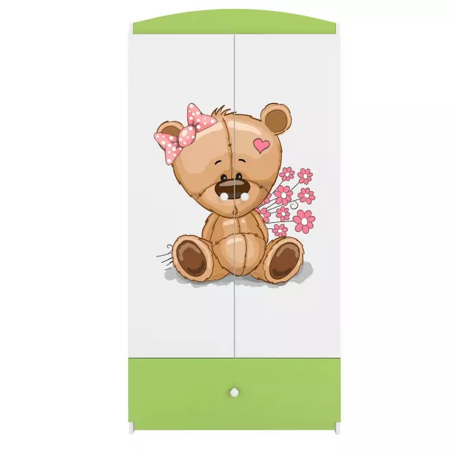 Szekrény Babydreams Zöld – Medve Virágok
