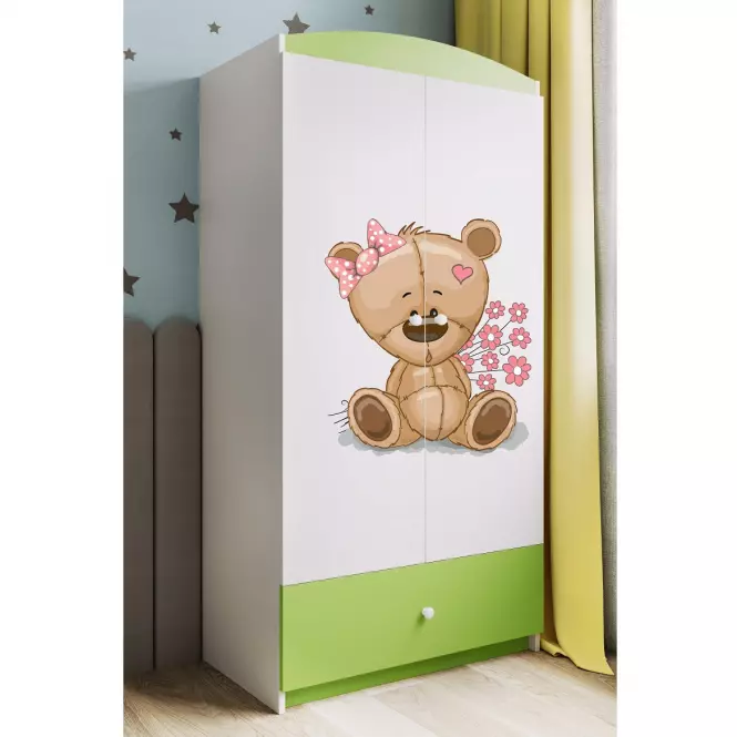 Szekrény Babydreams Zöld – Medve Virágok