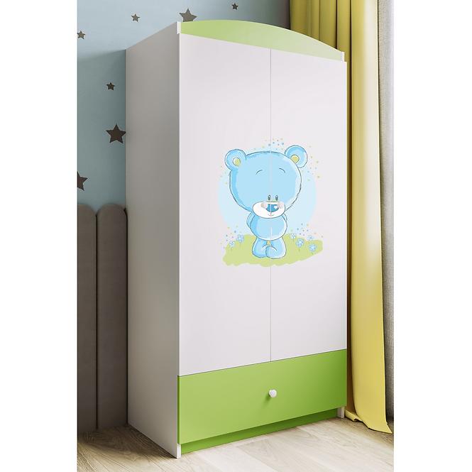 Szekrény Babydreams Zöld – Medve Kék