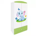 Szekrény Babydreams Zöld – Elefánt