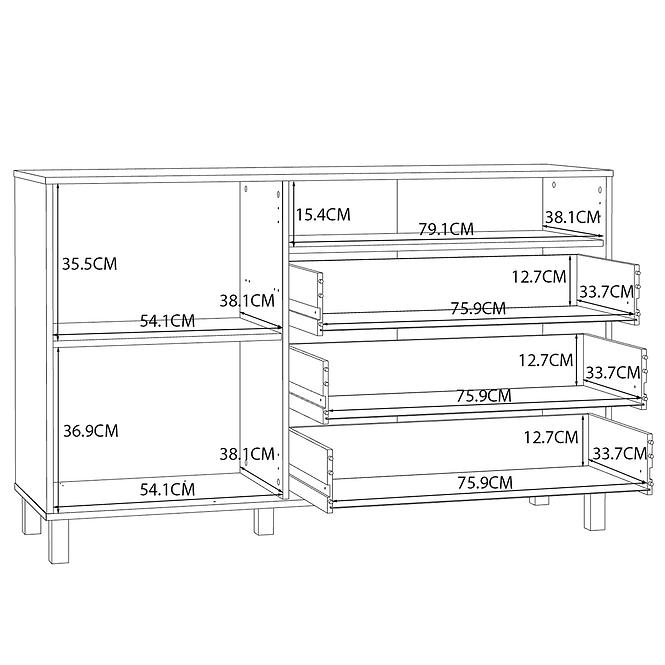 Komód Killarney KQLK222L