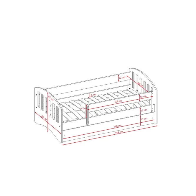 Gyermekágy Classic 1 fehér 80x140