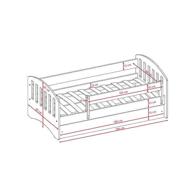 Gyermekágy Classic 1+M kék 80x180,5