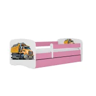 Gyermekágy Babydreams+Sz+M rózsaszín 80x160 teherautó