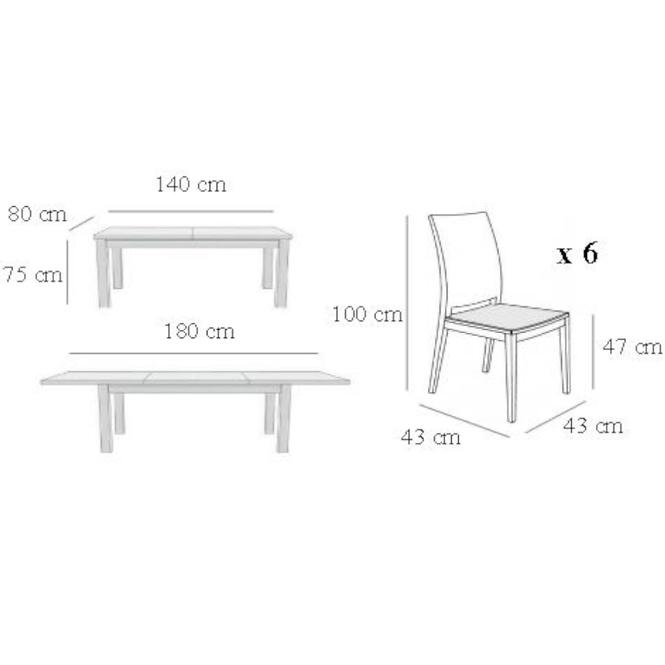 Étkezőgarnitúra Pawel 1+6 ST667 I  KR755 BR232 EKF tölgy rusztikus/cappuccino