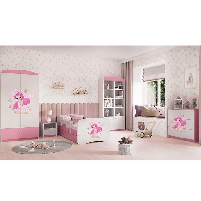 Gyermekágy Babydreams+Sz+M rózsaszín 80x180 tündér 1,6