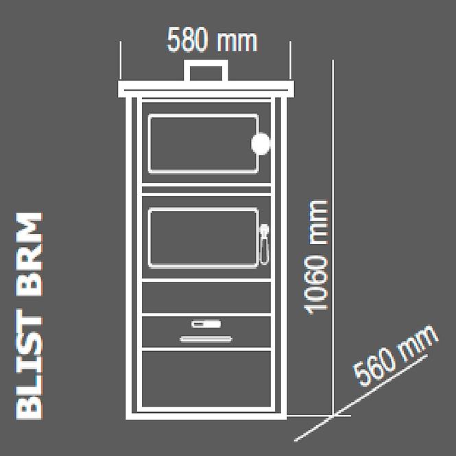 Acél Kályha Blist Brm E Víztartállyal És Sütőfelülettel  6,4 kW/17,6 kW