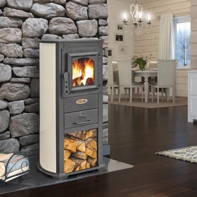 Acél Kályha Berna Lux 5,3 kW bézs