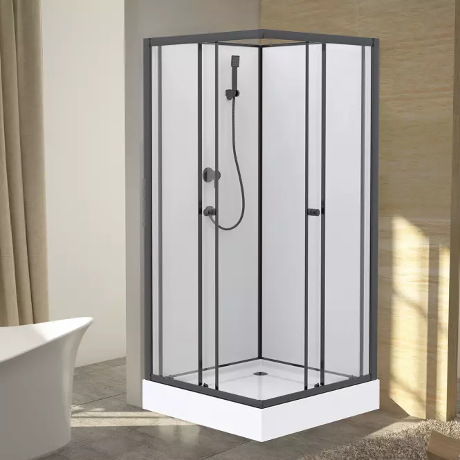 Zuhanykabin négyzet Elize 80x80x200 black,2