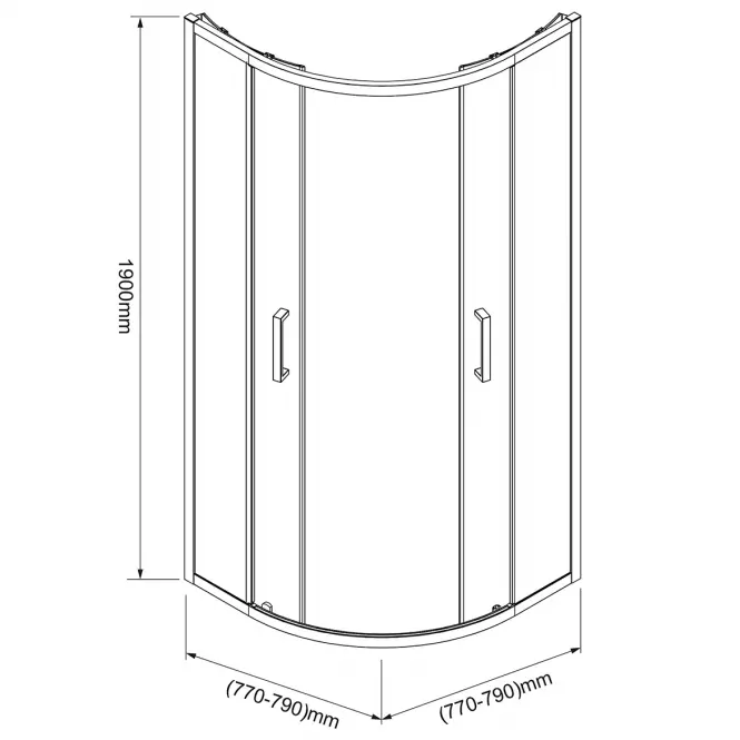 Zuhanykabin Aura 80x80x190 króm,2