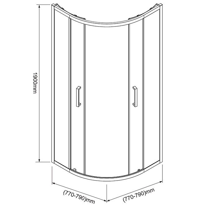 Zuhanykabin Aura 80x80x190 króm,2