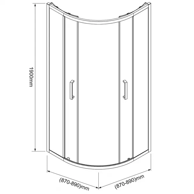 Zuhanykabin Aura 90x90x190 black