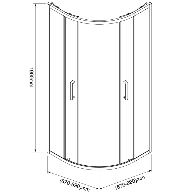 Zuhanykabin Aura 90x90x190 black,2