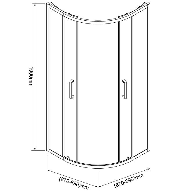 Zuhanykabin Aura 90x90x190 black,2