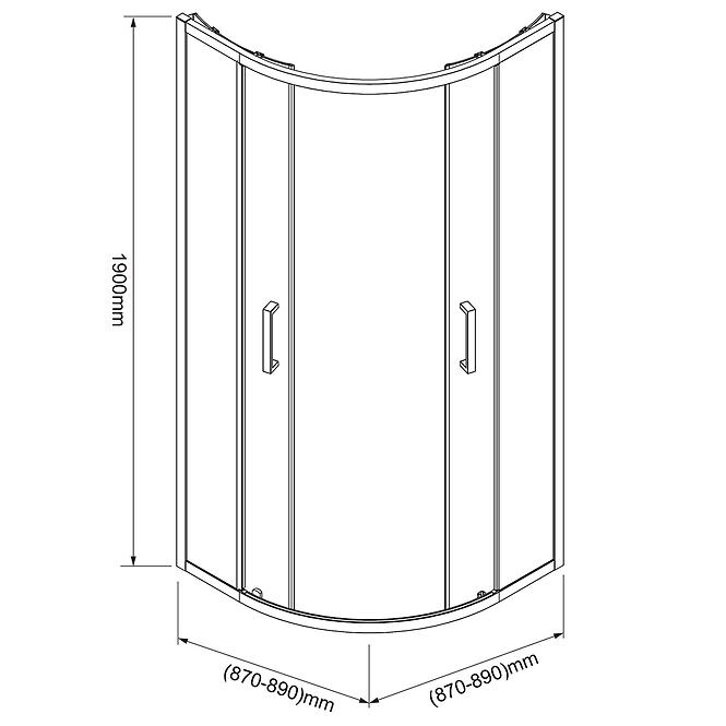 Zuhanykabin Aura 90x90x190 króm