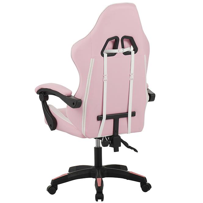 Gamer szék Kastor 8689 fehér/rózsaszín,5