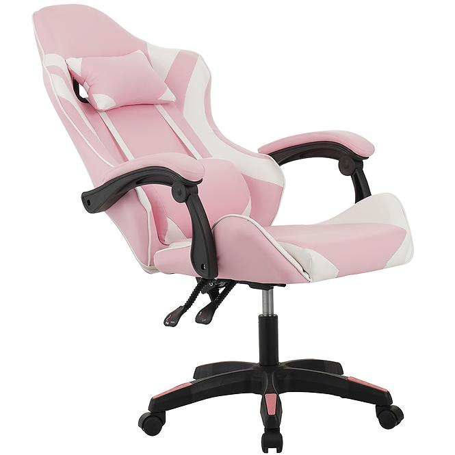 Gamer szék Kastor 8689 fehér/rózsaszín