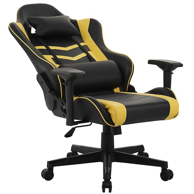 Gamer szék Leander 8691 fekete/sárga
