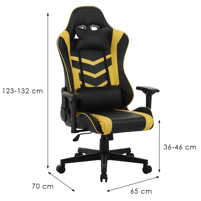 Gamer szék Leander 8691 fekete/sárga,2