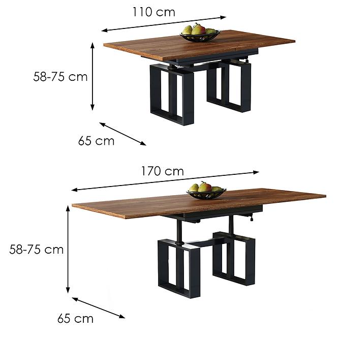 Asztal, felhúzható Empoli 170 tölgy stirling