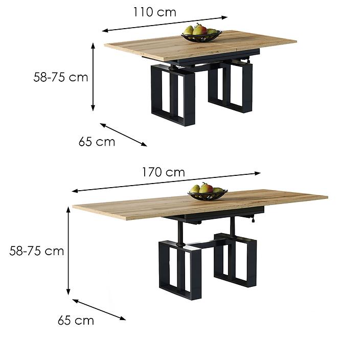 Asztal, felhúzható Empoli 170 tölgy wotan