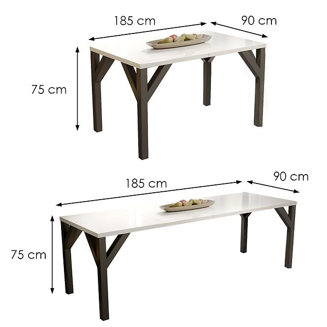 Asztal Baltika 185 fehér fényű