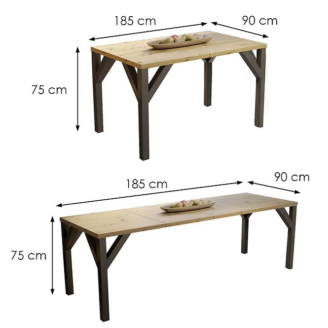 Asztal Baltika 185 tölgy artisan