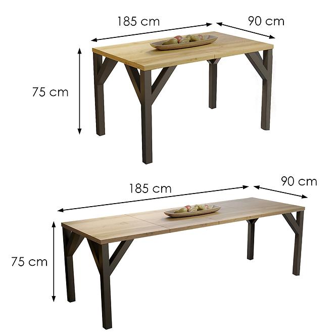 Asztal Baltika 185 tölgy wotan