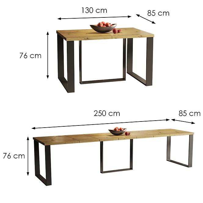 Asztal Borys Max 250 tölgy artisan