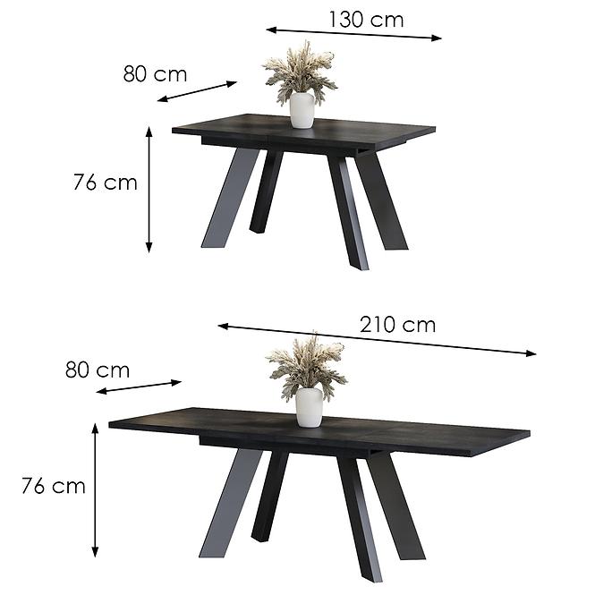 Asztal Como 210 sötét konkrét