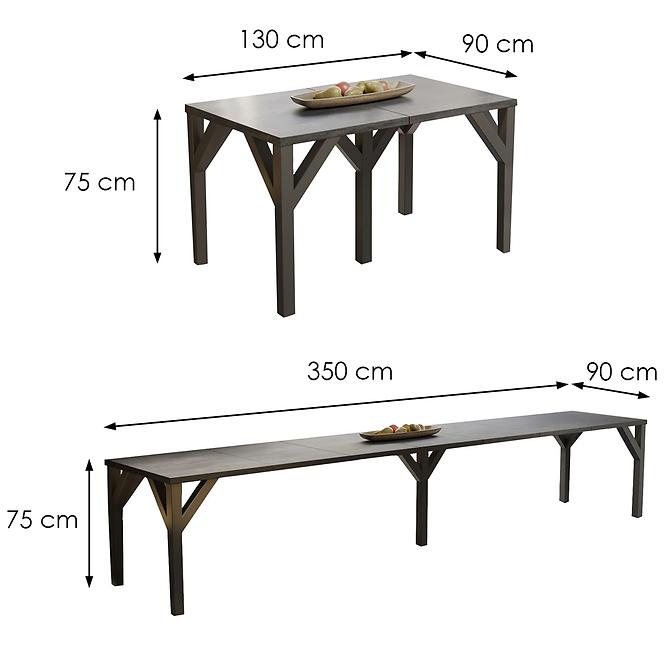 Asztal Dunaj 350 sötét konkrét,3