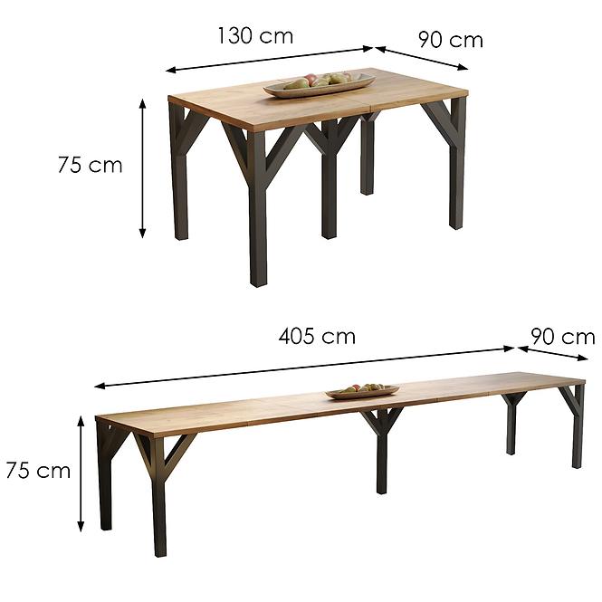 Asztal Dunaj 405 tölgy arany craft