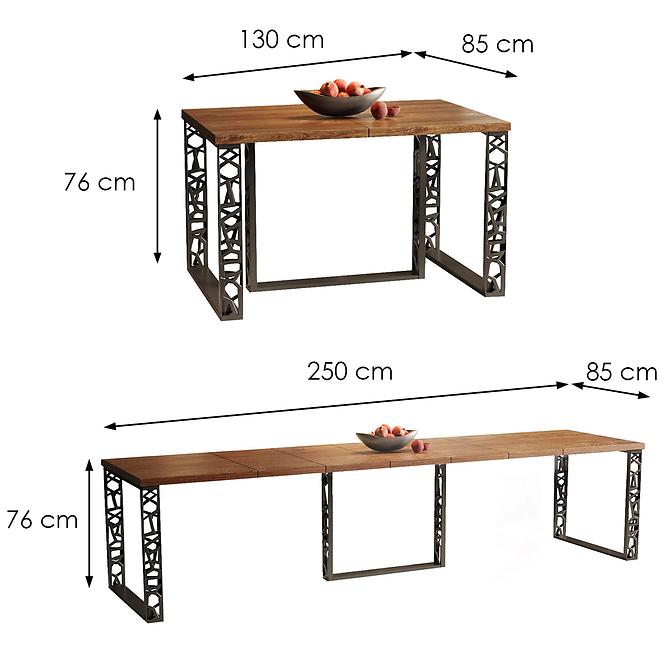 Asztal Ewerest Max 250 tölgy stirling