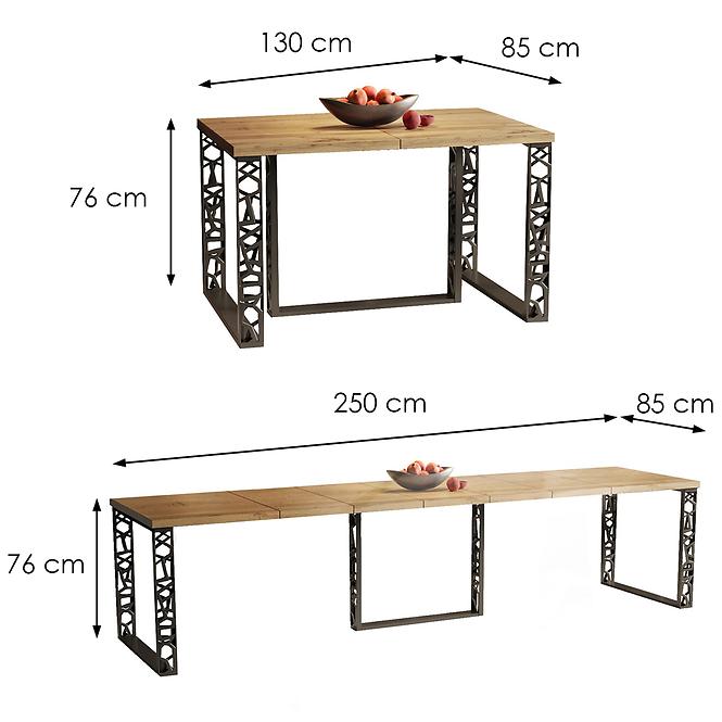 Asztal Ewerest Max 250 tölgy wotan