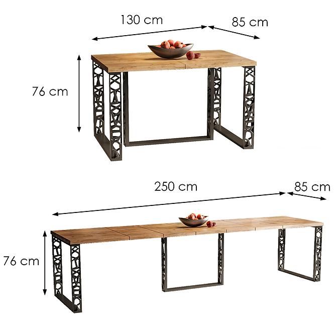 Asztal Ewerest Max 250 tölgy arany craft