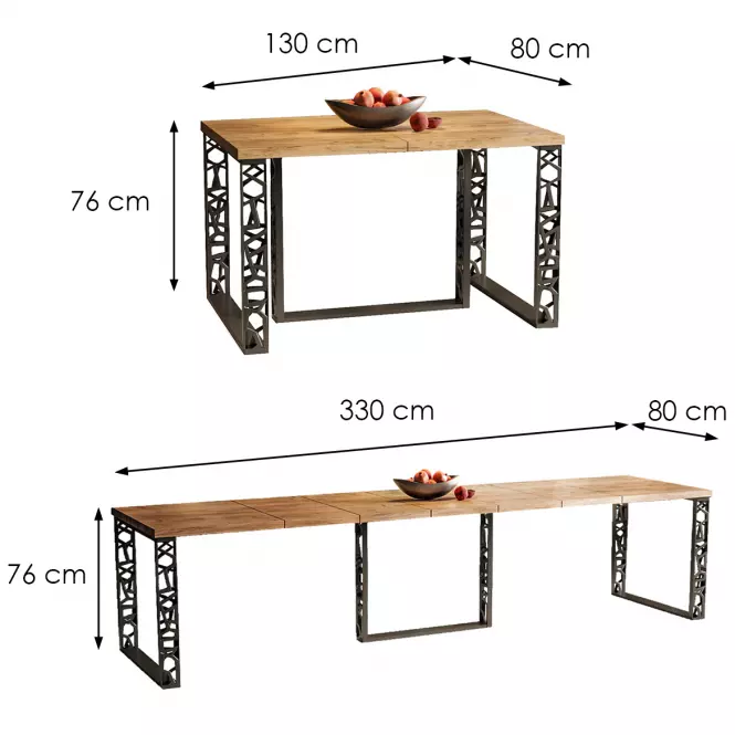 Asztal Ewerest 330 tölgy arany craft