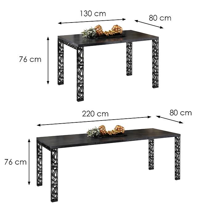 Asztal Matio 220 sötét konkrét