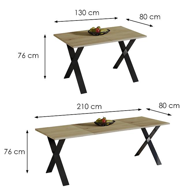 Asztal X 210 tölgy natura