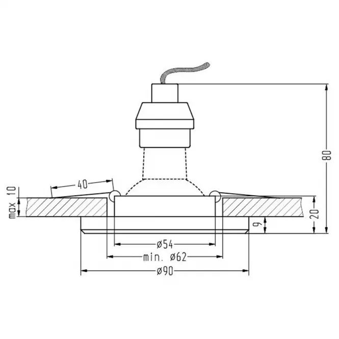 Lámpa SS-23 CH/TR+WH Kerek 2226941