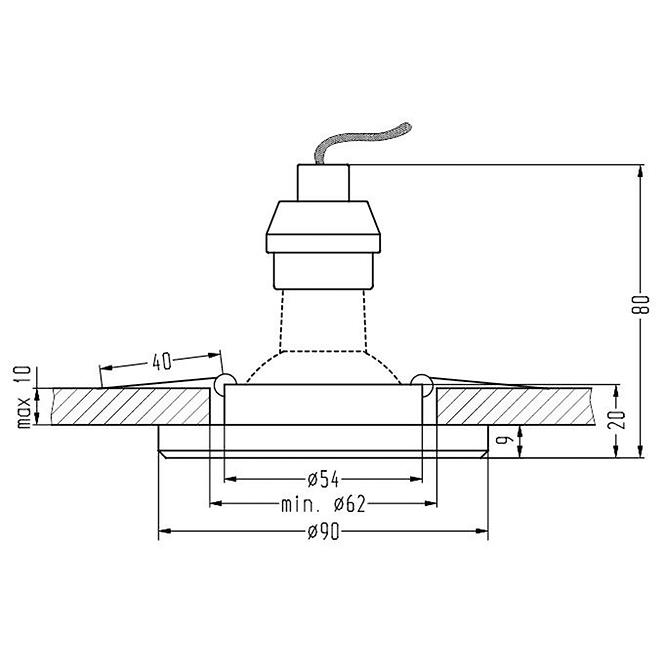 Lámpa SS-23 CH/TR+WH Kerek 2226941