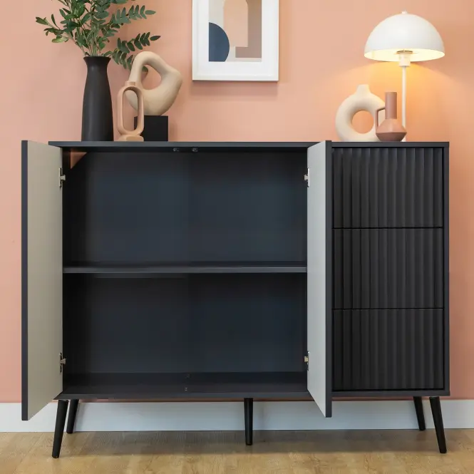 Komód 2D3S Barcelona antracit,5