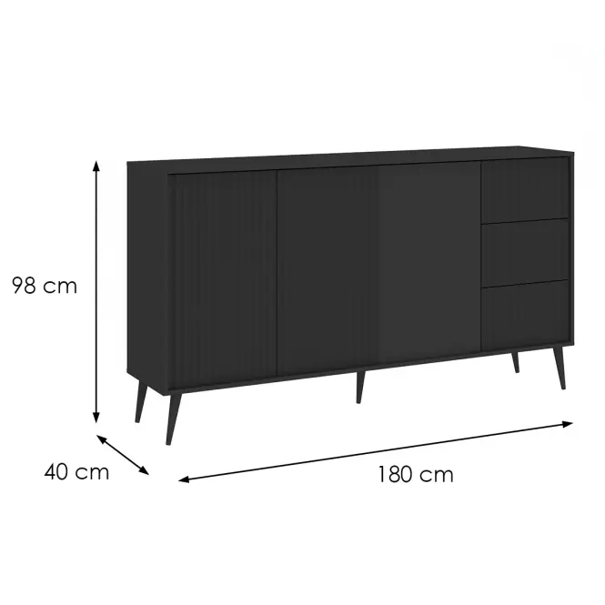Komód 3D3S Barcelona antracit,2