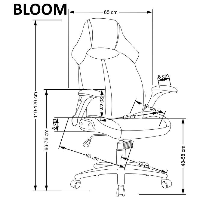 Forgószék Bloom fekete/szürke