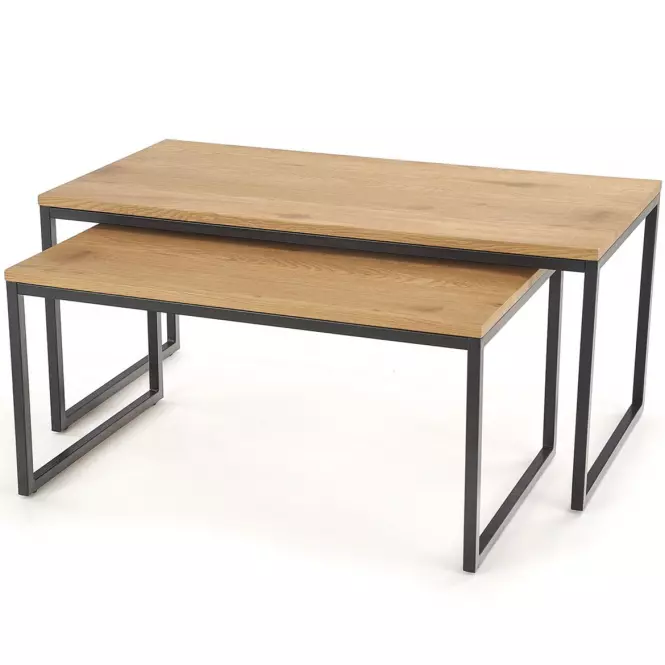 Dohányzóasztal Sabrosa tölgy arany/fekete 80/100