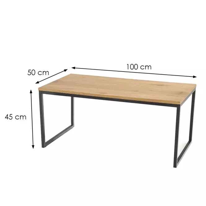 Dohányzóasztal Sabrosa tölgy arany/fekete 80/100