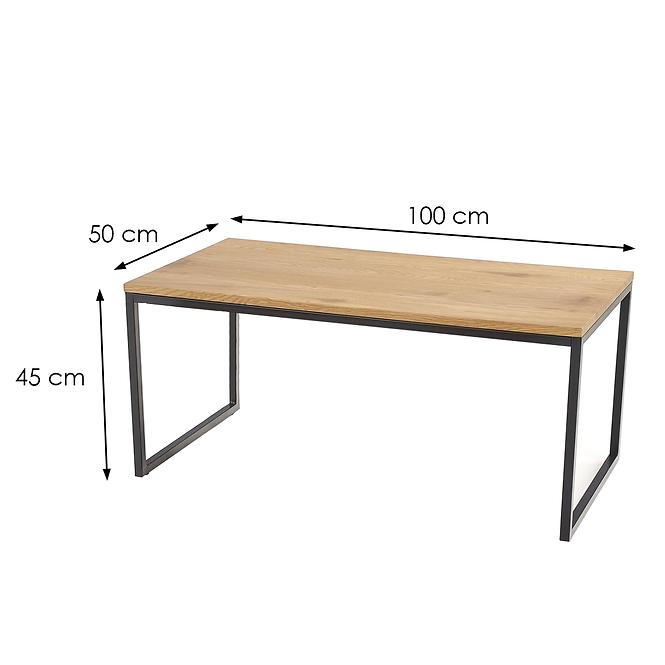 Dohányzóasztal Sabrosa tölgy arany/fekete 80/100