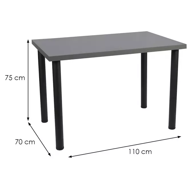 Asztal Ron 110x70 grafit,5