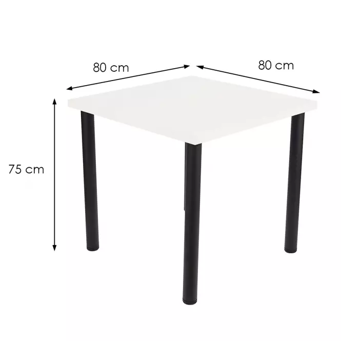 Asztal Ron 80x80 fehér,4