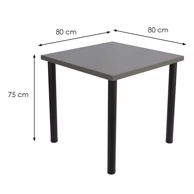 Asztal Ron 80x80 grafit,4