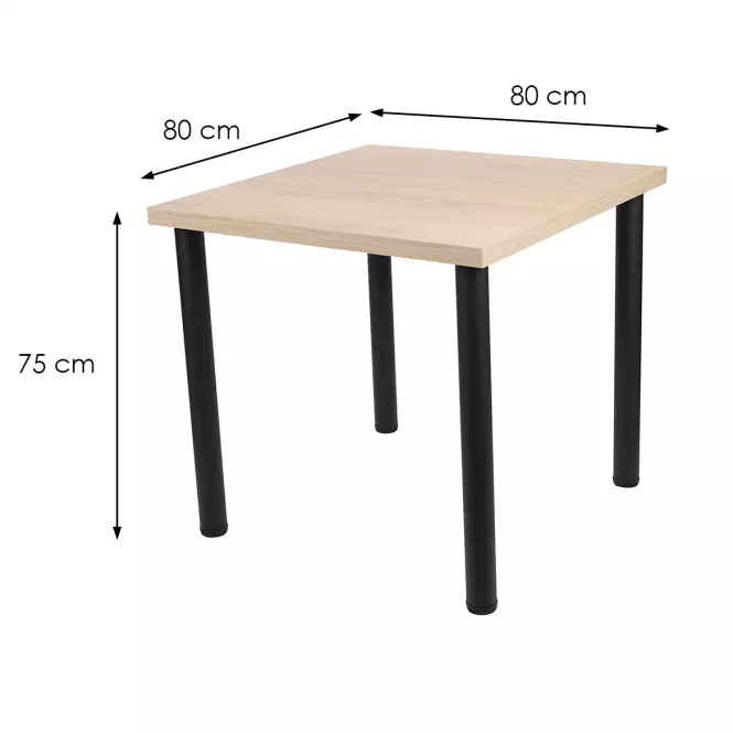Asztal Ron 80x80 sonoma,4